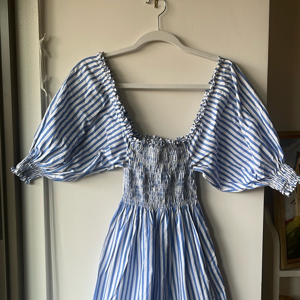 Hill House Home Athena Nap Dress blue and white striped